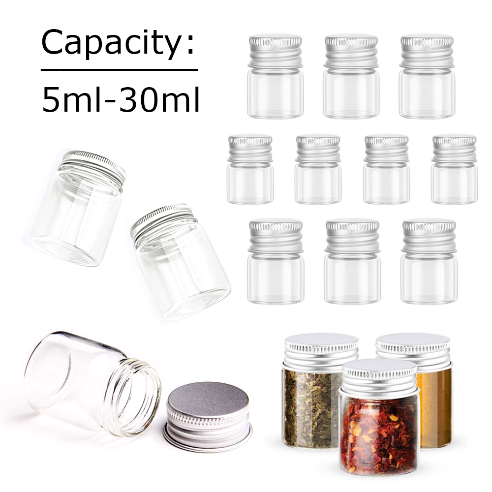 Mason Jar 8Oz - 알루미늄 뚜껑이있는 5/10pcs 유리 병5-25/30ml 빈