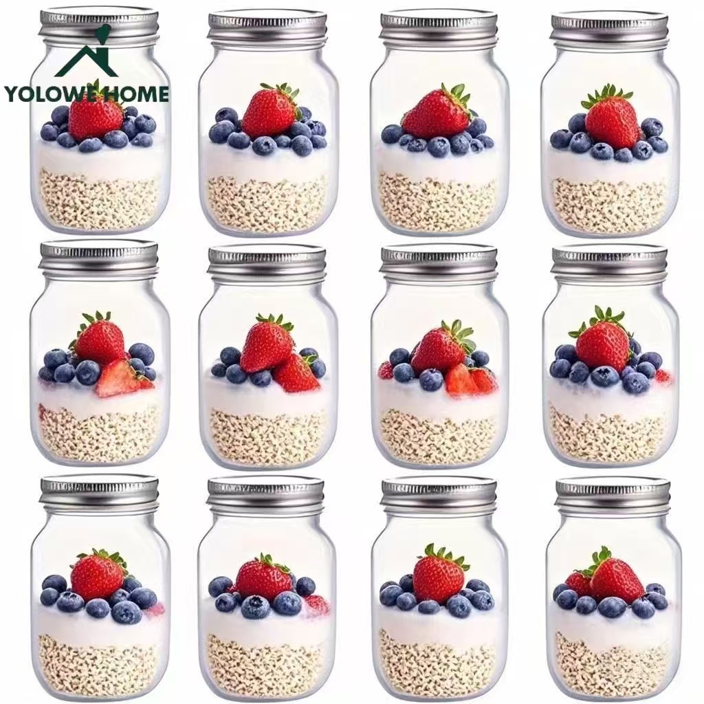 Mason Jar 8Oz - 6개, 12개, 500ml/16oz, 유리 메이슨병, 유리