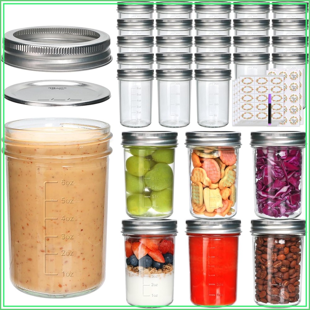 Mason Jar 8Oz - 30개입 8온스 메이슨 자(뚜껑 포함), 하프