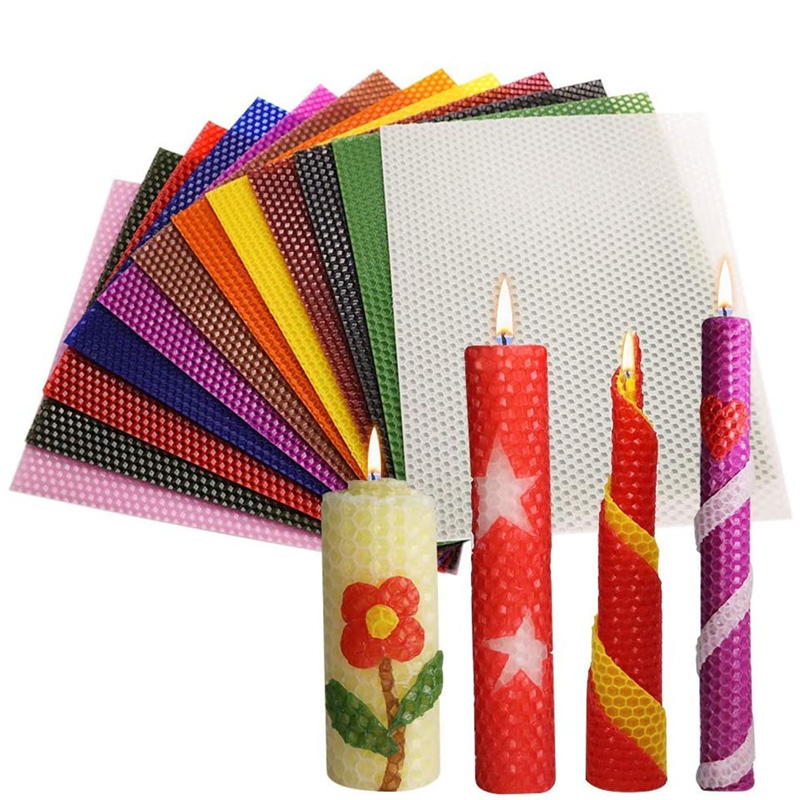 Beeswax Sheet Roll - 6개입 12색상 컬러 밀랍 시트 캔들