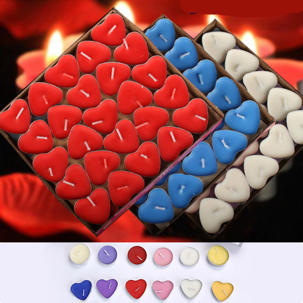Candle Supplies Bulk - 장식용 파라핀 티캔들 하트 및 원형