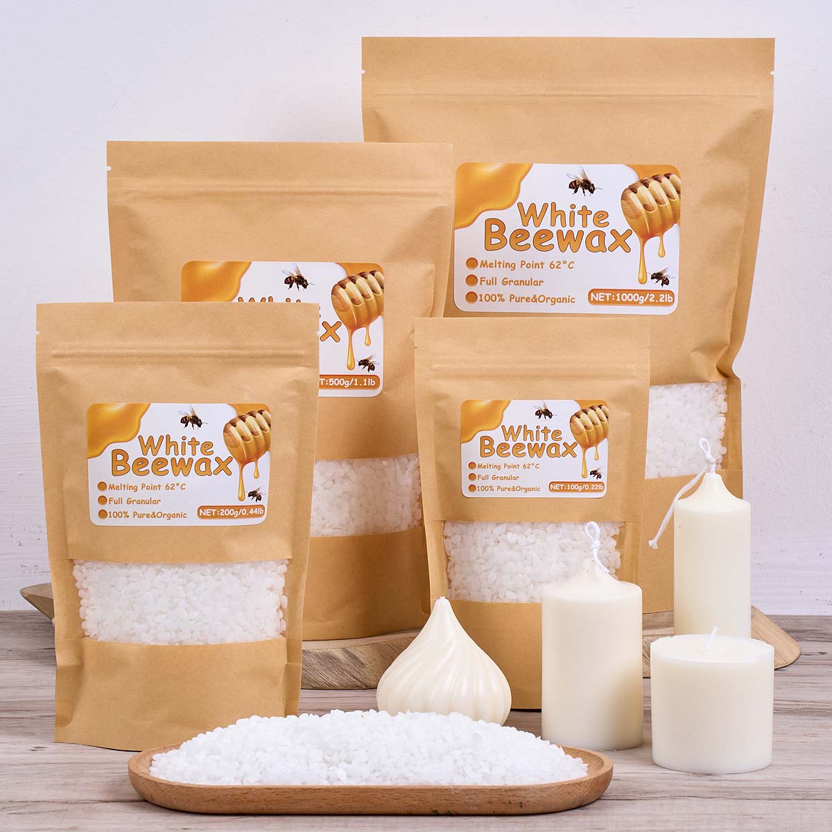 Candle Supplies Bulk - 1000g 흰색 밀랍 DIY 양초 만들기