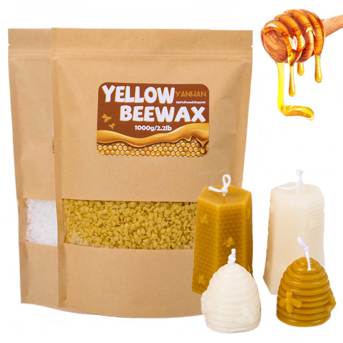 Candle Supplies Bulk - 1000g 순수 천연 세분화 된 흰색
