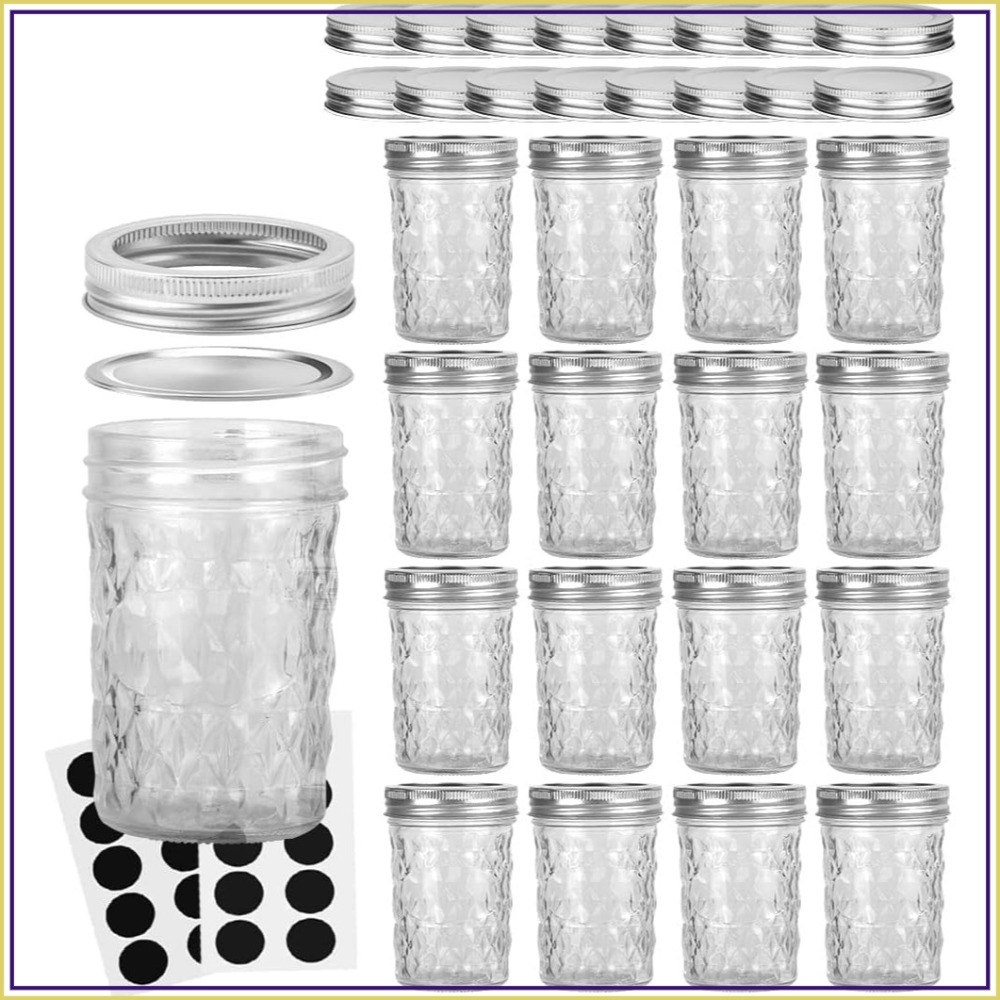 Mason Jar 8Oz - 16개입 8온스 메이슨 항아리(일반 뚜껑 포함)