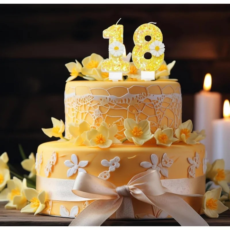 혼합 색상 밝은 노란색 금색 꽃 숫자 디지털 생일 양초 - Candle Supplies Bulk 리뷰 및 가격
