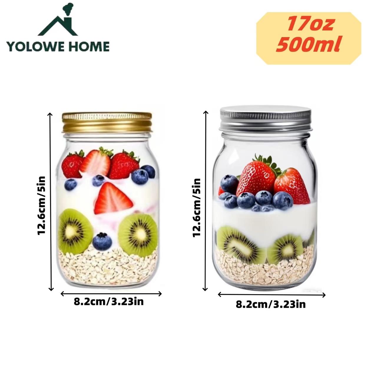 6개, 12개, 500ml/16oz, 유리 메이슨병,  - Mason Jar 8Oz 리뷰 및 가격