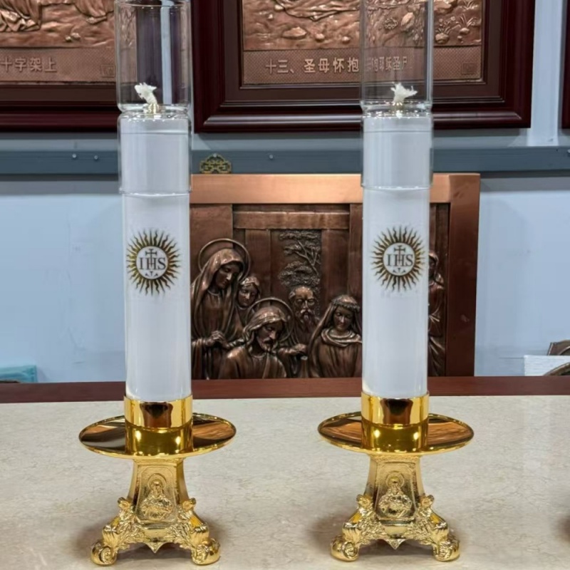 카톨릭 오일 램프 촛대, 바람막이와 받침대 포함, 금도 - Candle Oil Supplies 리뷰 및 가격