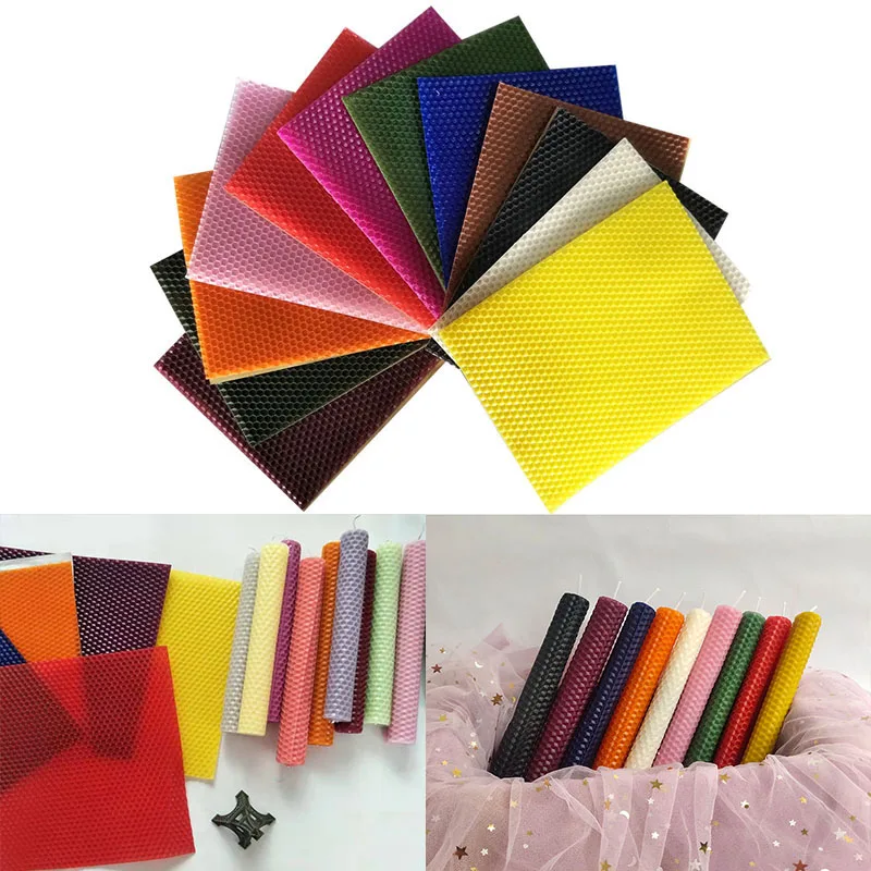12개/세트 15*20CM 밀랍 시트 캔들 롤 수제 D - Beeswax Sheet Roll 리뷰 및 가격