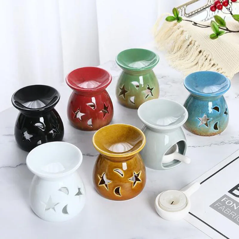 킬른 변형 도자기 속이 빈 별 달 아로마 버너 에센셜  - Candle Supplies Fragrance Oil 리뷰 및 가격