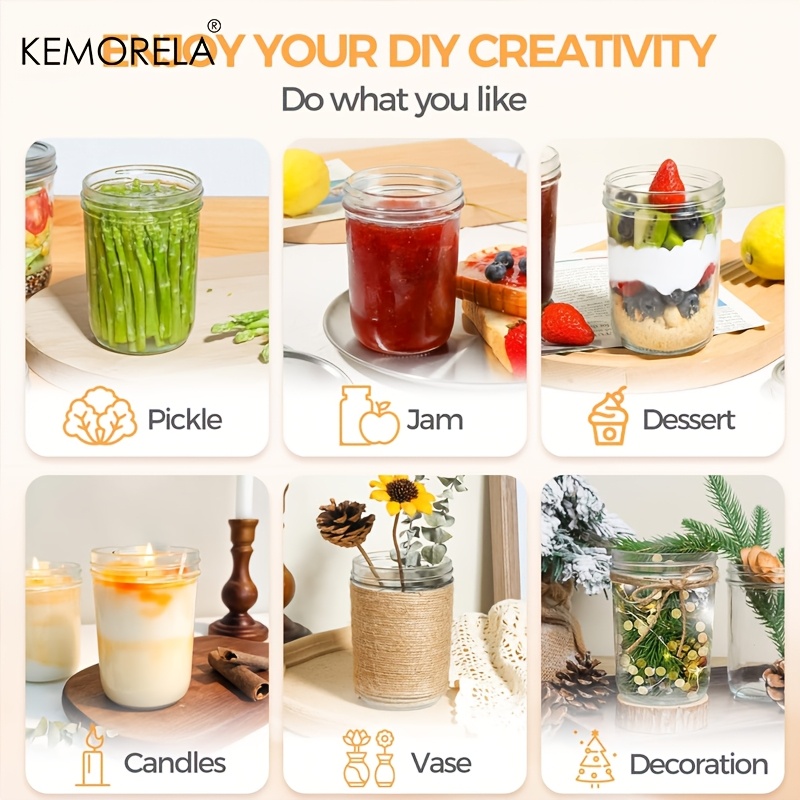 KEMORELA 메이슨 항아리 350ML 뚜껑 포함 4 - Mason Jar 8Oz 리뷰 및 가격