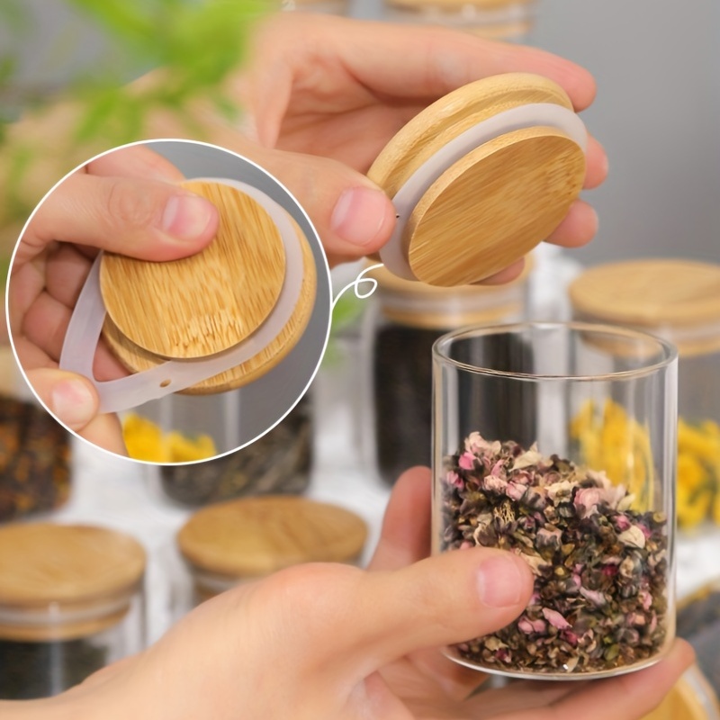 대나무 뚜껑이 달린 12Pcs 유리 양념 항아리, 검은 - Mason Jar 8Oz 리뷰 및 가격
