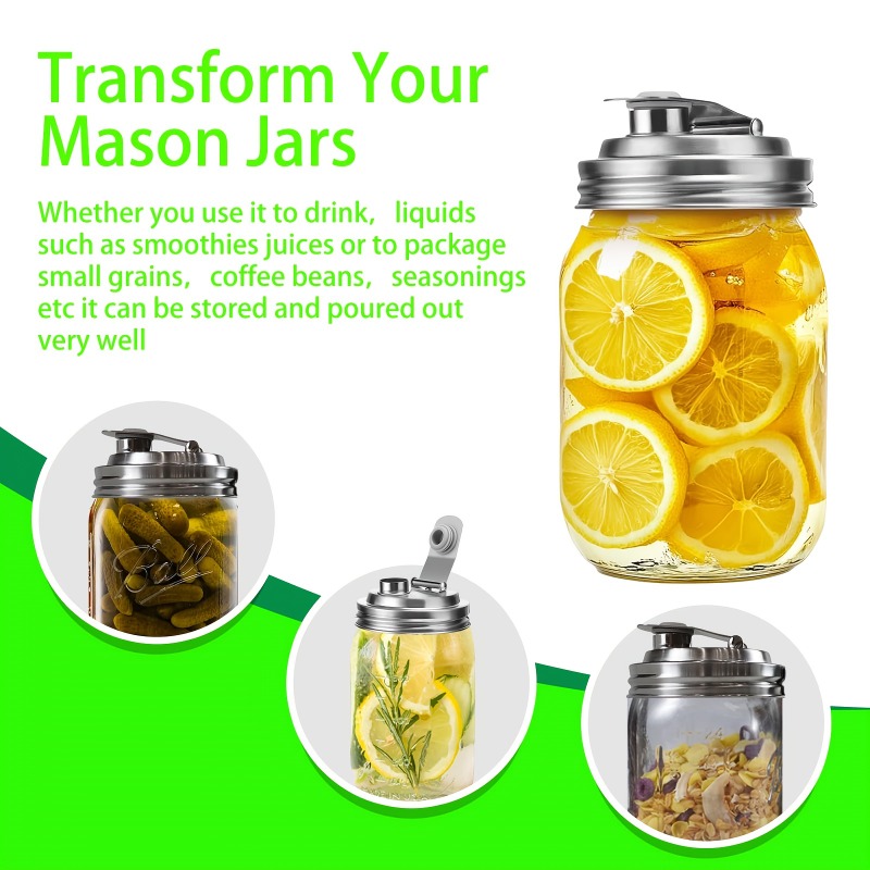 1/2팩 메이슨 자 스테인리스 스틸 푸어 스파우트 뚜껑 - Mason Jar 8Oz 리뷰 및 가격